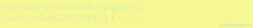 Шрифт ThirdGradeHandwriting – зелёные шрифты на жёлтом фоне