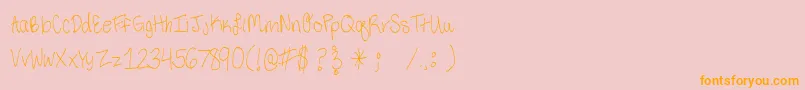 ThirdGradeHandwriting Font – Orange Fonts on Pink Background