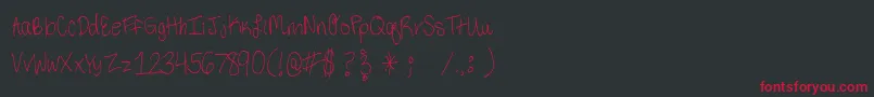 ThirdGradeHandwriting Font – Red Fonts on Black Background