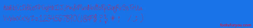 ThirdGradeHandwriting Font – Red Fonts on Blue Background