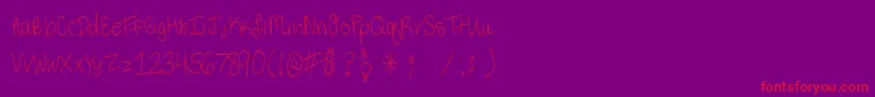 ThirdGradeHandwriting Font – Red Fonts on Purple Background