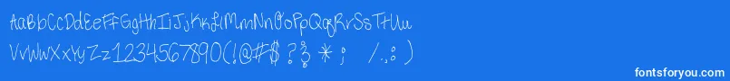 Шрифт ThirdGradeHandwriting – белые шрифты на синем фоне