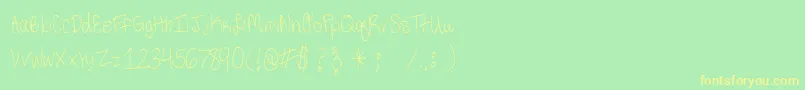 ThirdGradeHandwriting Font – Yellow Fonts on Green Background