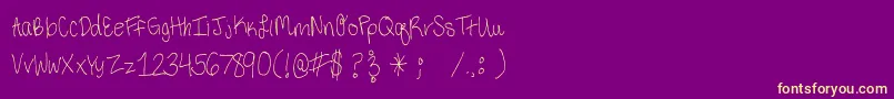 ThirdGradeHandwriting Font – Yellow Fonts on Purple Background