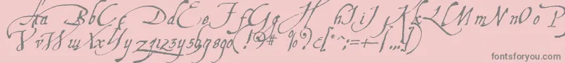 Aquiline-Schriftart – Graue Schriften auf rosa Hintergrund