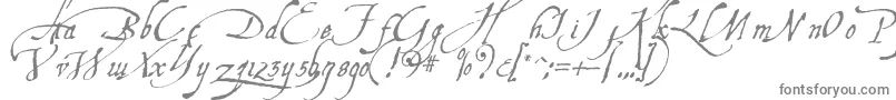 フォントAquiline – 白い背景に灰色の文字