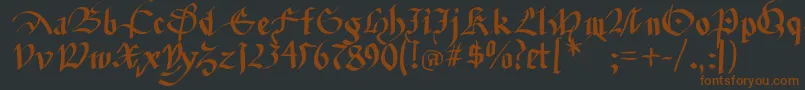 Fracturiasketched-Schriftart – Braune Schriften auf schwarzem Hintergrund