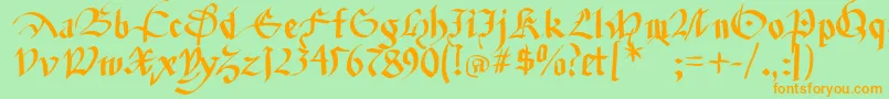 Fracturiasketched Font – Orange Fonts on Green Background