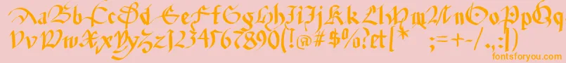 Fracturiasketched Font – Orange Fonts on Pink Background