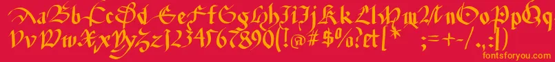 Fracturiasketched Font – Orange Fonts on Red Background