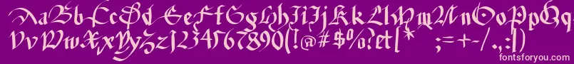Fracturiasketched Font – Pink Fonts on Purple Background