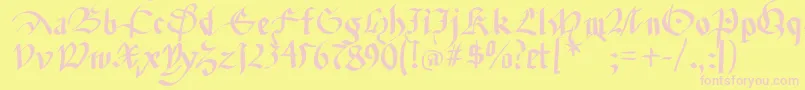 Fracturiasketched Font – Pink Fonts on Yellow Background
