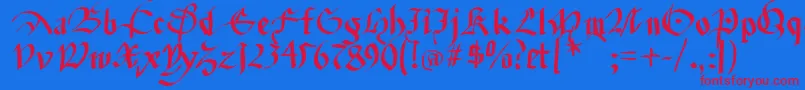 Fracturiasketched Font – Red Fonts on Blue Background