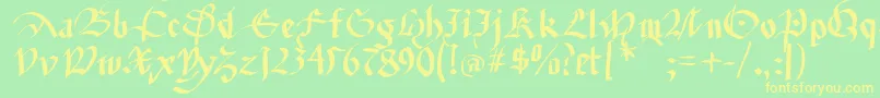 Fracturiasketched Font – Yellow Fonts on Green Background