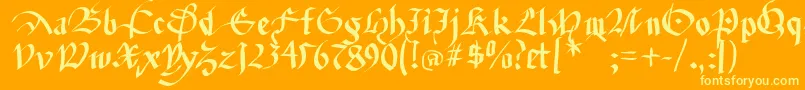 Fracturiasketched Font – Yellow Fonts on Orange Background