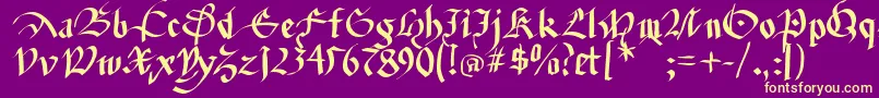 Fracturiasketched Font – Yellow Fonts on Purple Background