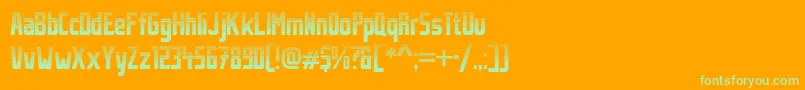 StahlbetontraegerStripes Font – Green Fonts on Orange Background