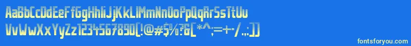 StahlbetontraegerStripes Font – Yellow Fonts on Blue Background
