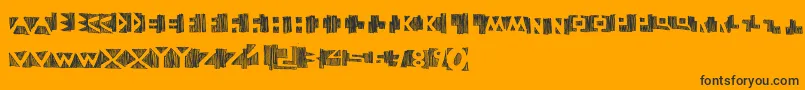 Negative-Schriftart – Schwarze Schriften auf orangefarbenem Hintergrund