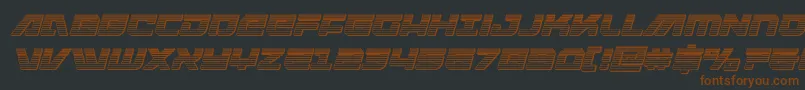 Шрифт Armedlightningchromeitalic – коричневые шрифты на чёрном фоне