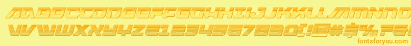 fuente Armedlightningchromeitalic – Fuentes Naranjas Sobre Fondo Amarillo