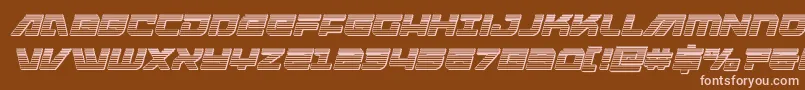 Шрифт Armedlightningchromeitalic – розовые шрифты на коричневом фоне