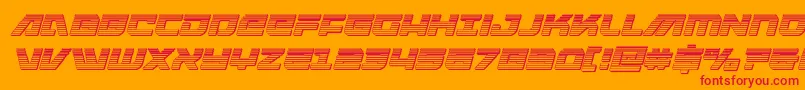 Armedlightningchromeitalic Font – Red Fonts on Orange Background