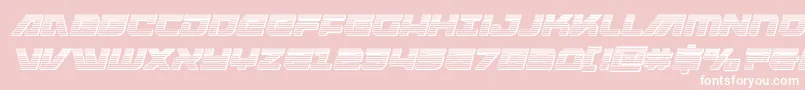 Fonte Armedlightningchromeitalic – fontes brancas em um fundo rosa