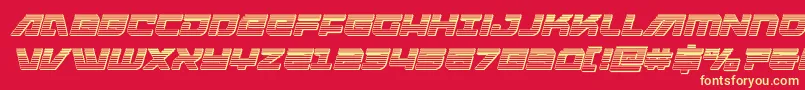 フォントArmedlightningchromeitalic – 黄色の文字、赤い背景
