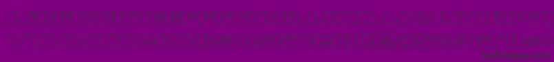 Supercommandoout-fontti – mustat fontit violetilla taustalla