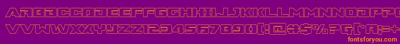 Supercommandoout Font – Orange Fonts on Purple Background