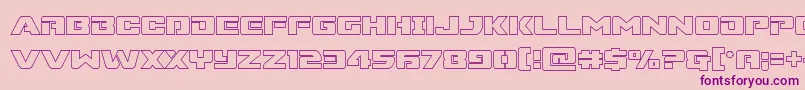 フォントSupercommandoout – ピンクの背景に紫のフォント