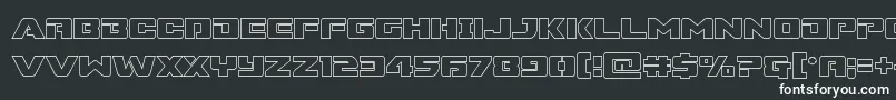 Шрифт Supercommandoout – белые шрифты на чёрном фоне