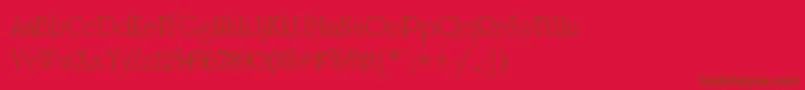 Więcej informacji o czcionce UniversityRegular Czcionka UniversityRegular – brązowe czcionki na czerwonym tle