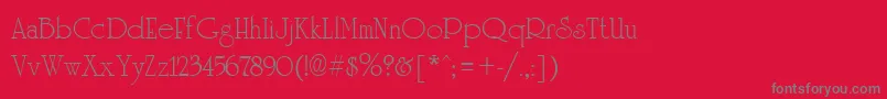 フォントUniversityRegular – 赤い背景に灰色の文字