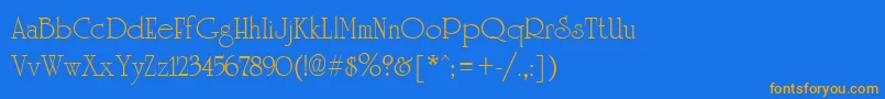 UniversityRegular Font – Orange Fonts on Blue Background