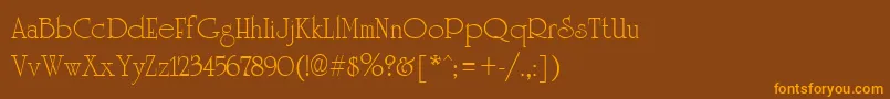 UniversityRegular Font – Orange Fonts on Brown Background