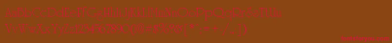 UniversityRegular-Schriftart – Rote Schriften auf braunem Hintergrund
