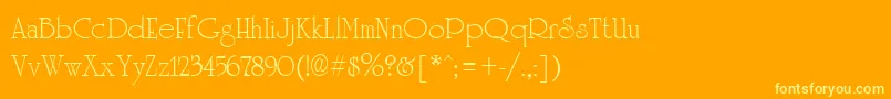 UniversityRegular Font – Yellow Fonts on Orange Background