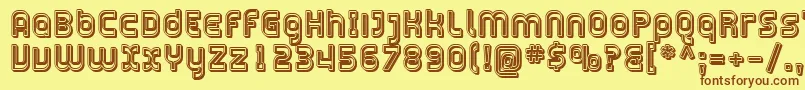 Шрифт Sfplasmaticaopen – коричневые шрифты на жёлтом фоне