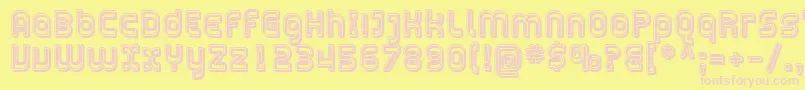 Sfplasmaticaopen-Schriftart – Rosa Schriften auf gelbem Hintergrund