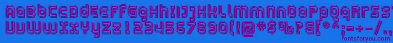 Więcej informacji o czcionce Sfplasmaticaopen Czcionka Sfplasmaticaopen – fioletowe czcionki na niebieskim tle