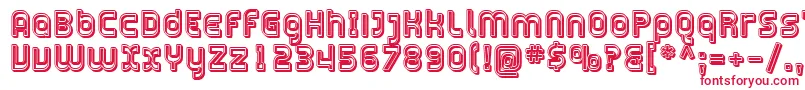 Sfplasmaticaopen-Schriftart – Rote Schriften auf weißem Hintergrund