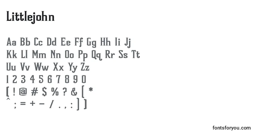 Schriftart Littlejohn – Alphabet, Zahlen, spezielle Symbole