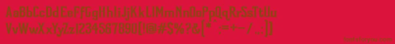 Littlejohn-fontti – ruskeat fontit punaisella taustalla