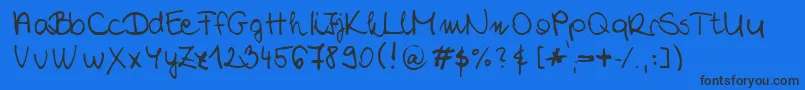 Шрифт ChloeSHandwriting2 – чёрные шрифты на синем фоне