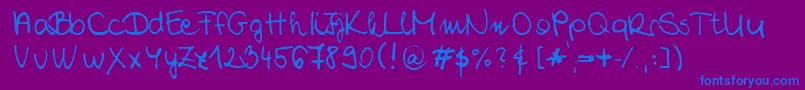 ChloeSHandwriting2 Font – Blue Fonts on Purple Background