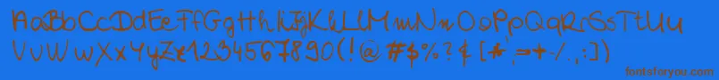 ChloeSHandwriting2 Font – Brown Fonts on Blue Background