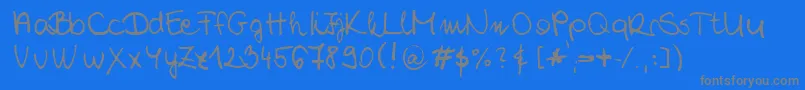 ChloeSHandwriting2-Schriftart – Graue Schriften auf blauem Hintergrund