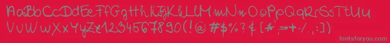 ChloeSHandwriting2 Font – Gray Fonts on Red Background